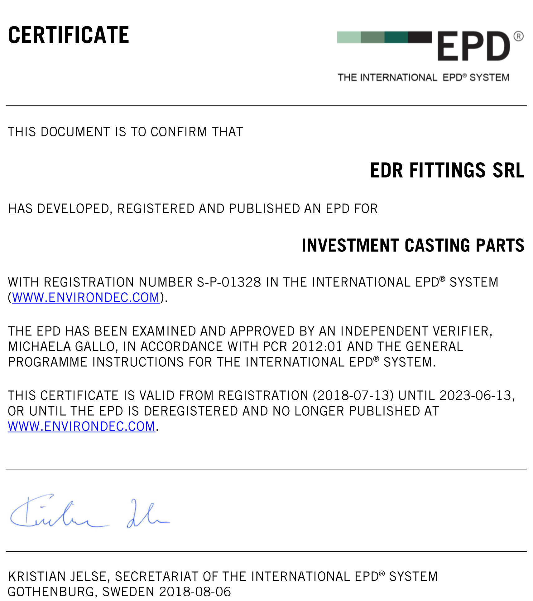 THE INTERNATIONAL EPD SYSTEM